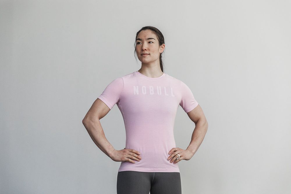 NOBULL Women's Tee - Pink - Ireland (9756FTIVJ)